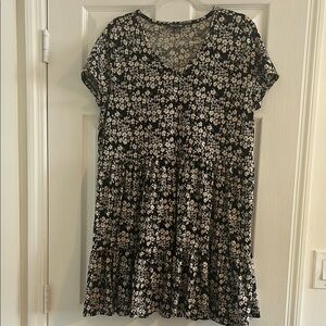 Toad&Co Black and White Floral Mini Dress